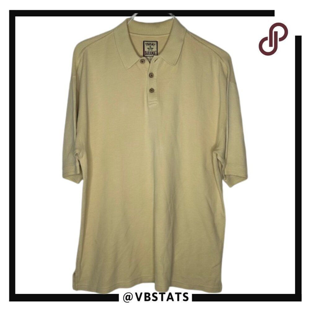 Tommy Bahama Harvest Wheat Silk blend‎ Short Sleeve Polo in size Medium